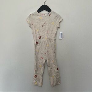 NWT old navy short sleeve everyday rainbows sz.2T tan/cream